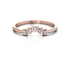 Baguette and Round 0.16 CT Diamond Curved Ring