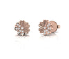 Round Diamond Dainty Floral Stud Earrings
