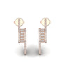 Baguette and Round Diamond Open Huggie Earrings