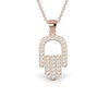 Hamsa Hand 2.41 CT Round Diamond Pendant