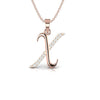 Initial 0.20 CT Diamond Charm Pendant