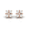 Diamond 0.89 CT Stud Floral Earrings