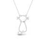 Minimalist Cat Shape 0.29 CT Diamond Pendant