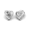 Natural Diamond Dainty Stud Heart Earrings