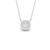 Double Halo Diamond 0.45 CT Dainty Pendant