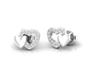 Double Heart Diamond Minimalist Stud Earrings