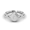 Cluster Diamond 0.21 CT Oval Engagement Ring