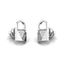 Round Diamond Lock Style Stud Earrings