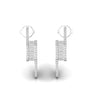 Baguette and Round Diamond Open Huggie Earrings