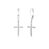 Cross Religious 0.18 CT Dangling Earrings