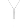 Round Diamond 0.87 CT Vertical Bar Pendant