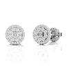 Baguette and Round Diamond 0.42 CT Stud Earrings