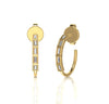 Baguette 0.20 CT Diamond Open Huggie Earrings
