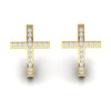 Cross Religions Diamond 0.57 CT Huggie Earrings