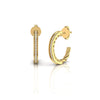 Round Diamond Open Huggie Earrings