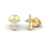 Baguette and Round Diamond Cross Stud Earrings