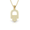 Hamsa Hand 2.41 CT Round Diamond Pendant