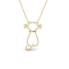 Minimalist Cat Shape 0.29 CT Diamond Pendant