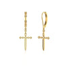 Cross Religious 0.18 CT Dangling Earrings