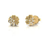 Round Diamond Dainty Floral Stud Earrings