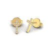 Cross Religious Diamond Stud Earrings