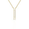 Round Diamond 0.87 CT Vertical Bar Pendant