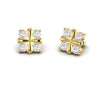 Round 1.27 CT Diamond Floral Stud Earrings