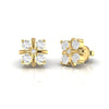 Diamond 0.89 CT Stud Floral Earrings